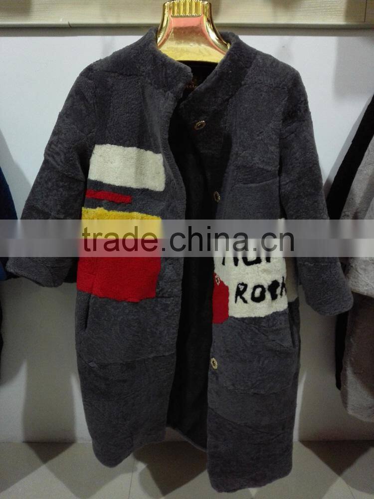 DIY fur coat with lamb fur DIY letters