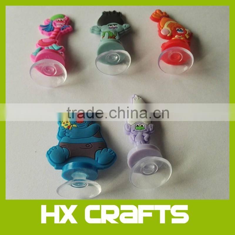 2016 new license promotional cartoon design soft PVC suction cup,3D suction cup