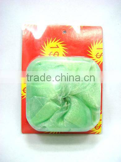 flower shaped bath sponge with rope/bath net sponge ball/mesh bath sponge