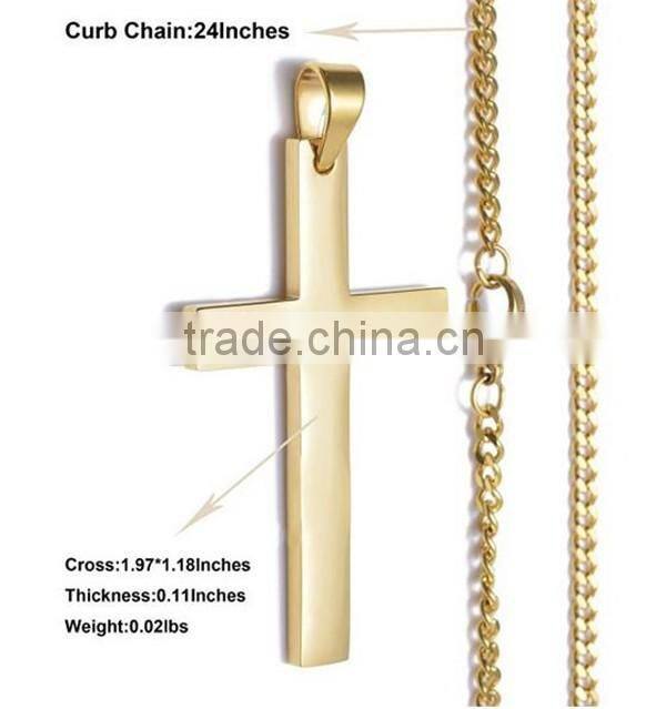 Cheap factory price stainless steel blank gold cross pendant