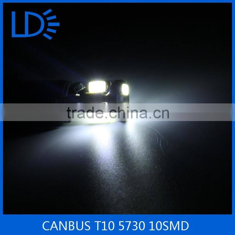CANBUS T10 10pcs 5730 smd car panel light 12V led light bulbs for car