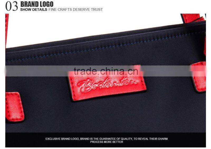 custom 600d polyester canvas tote bag shoulder bag leather handle wholesale