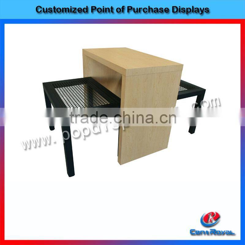 Modern design wooden display rack for clothes store decoration