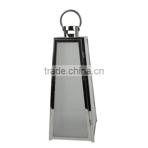 Decorative outdoor standingStainless steel lantern with PVC panel