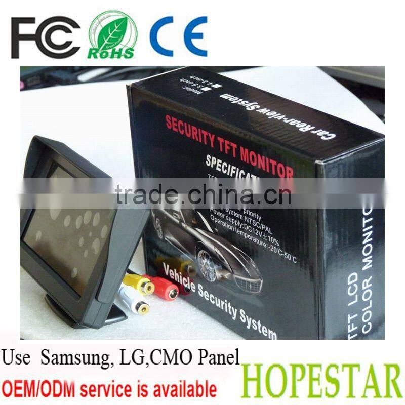 Widescreen 16:9 2AV Inputs DC12V 4.3Inch Car LCD LED Monitor