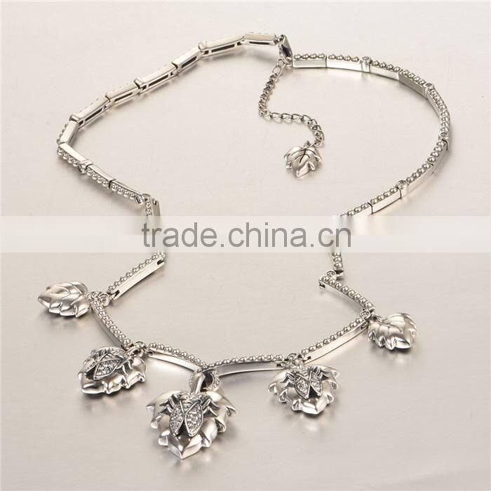 925 Sterling Silver Original Necklace Crystal Cicada Dangle Necklace Wholesale Unisex Necklace