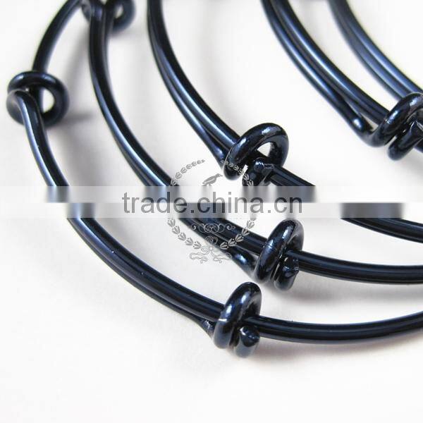 65mm diameter dark blue brass simple adjustable wiring bracelet for beading DIY jewelry supplies 1900047