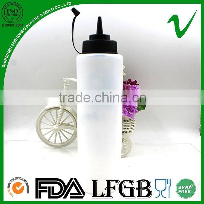 1liter LDPE empty plastic squeeze sauce bottle with dropper cap
