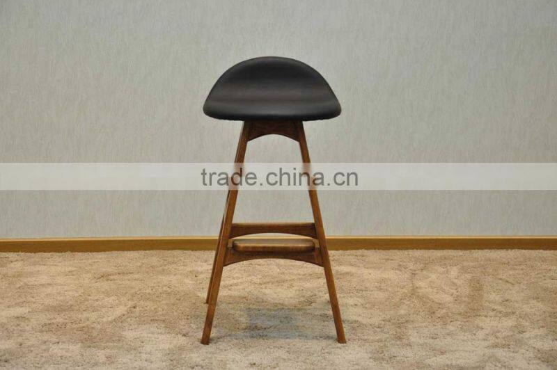 2016 wholesale furniture modern wooden erik erik buch solid wood bar stool high chair leather seat