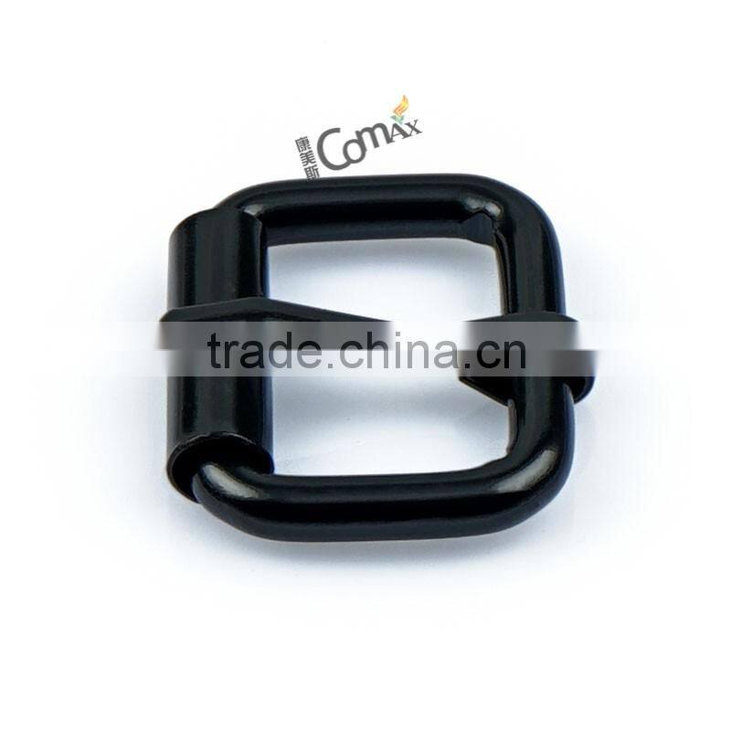 Roller metal black nickel-free belt buckle