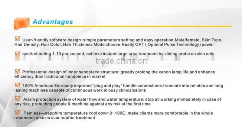 Professional CE approved ipl and skin rejuvenation hair removal beauty equipment