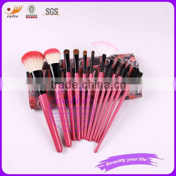 12pcs animal and synthetic hair cosmetic brushes makeup kit
