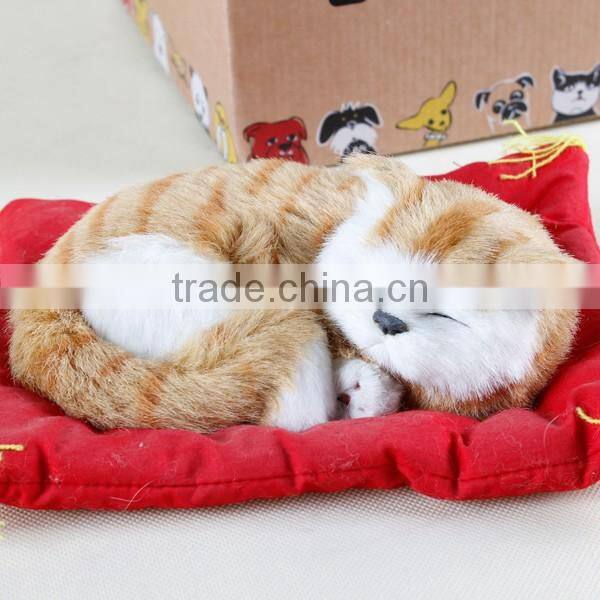 real animal cheap plush cat toys with snoring