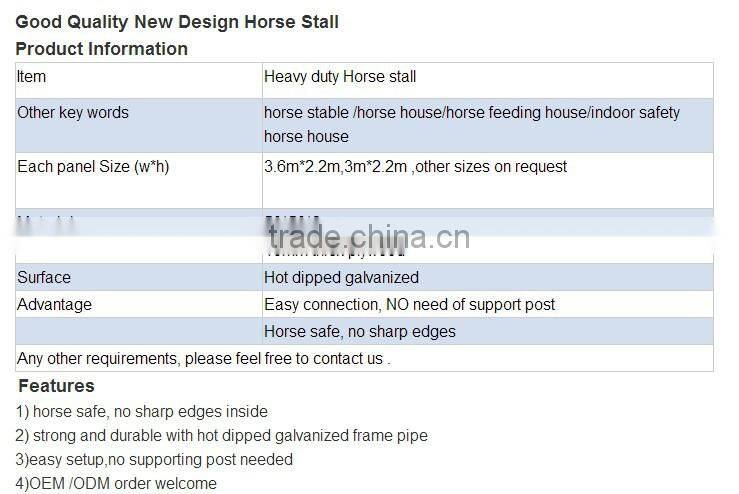 Good Quality New Design Horse Stable Stall