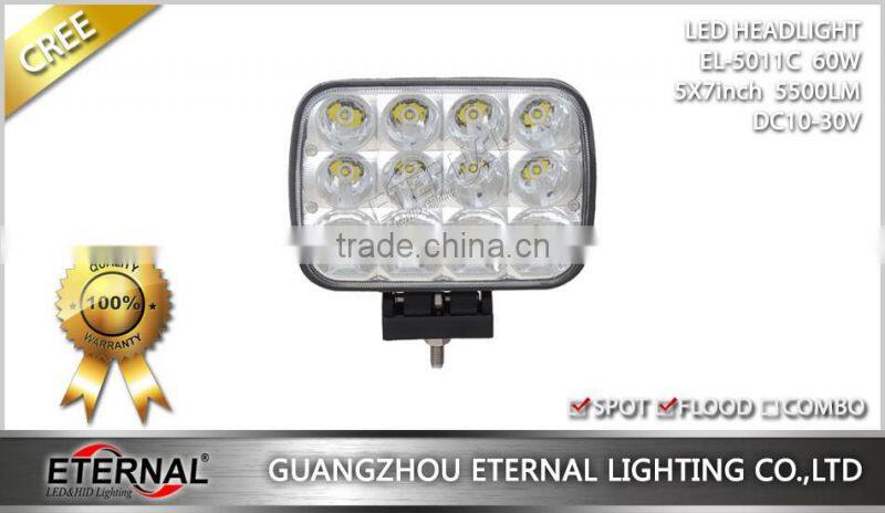 5x7 LED sealed headlight 60W with out mounting brackets H6014 H6052 H6054 headlamp replacement