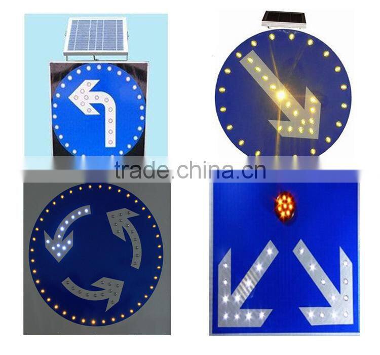 High-luminance LED Solar No Left-Turn safety traffic Sign board