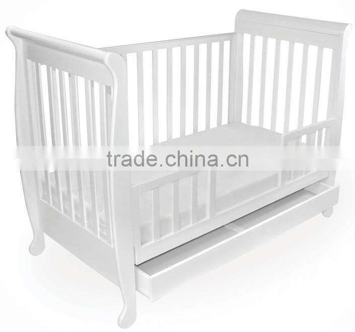 EN716 Certified multifunctional solid wooden baby cot bed