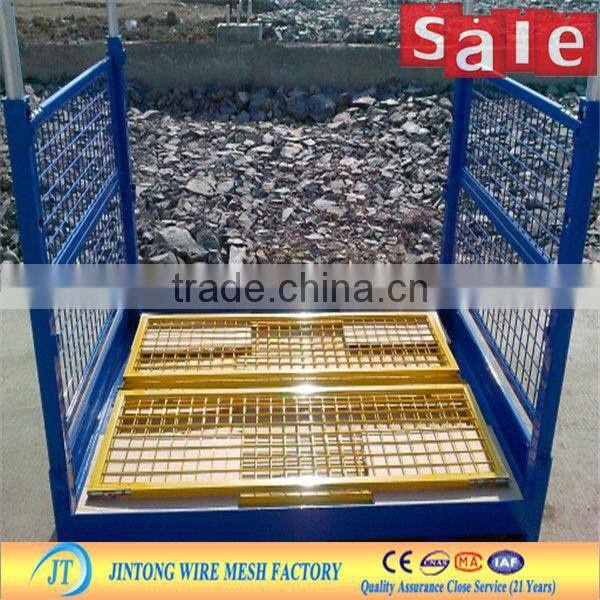 galvanized foldable metal storage cages with wheels