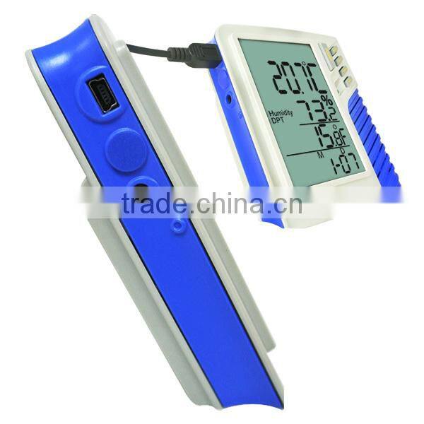 Wallmount / Desktop Temperature Humidity RH Datalogger Monitor Calendar Clock Dew Point Wet Bulb + 32000 Memory Taiwan Made