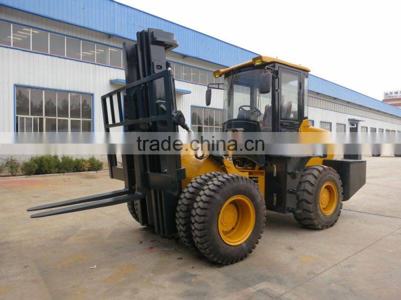 5000KG 5 TONS CPCY50 Rough Terrain forklift with CE 5 m lift height