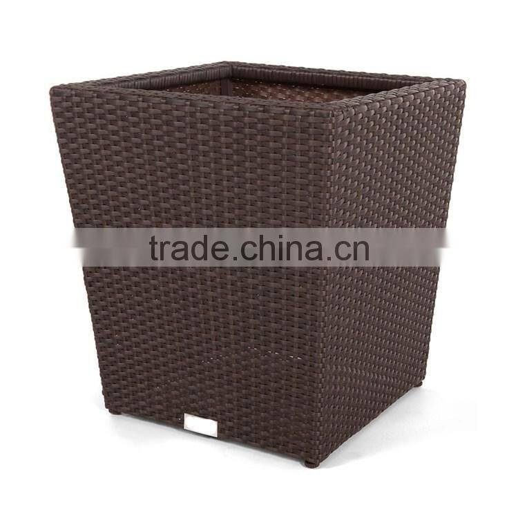 S&D Various plastic pe rattan hand made outdoor nursery wicker planter garden plastic flower pot