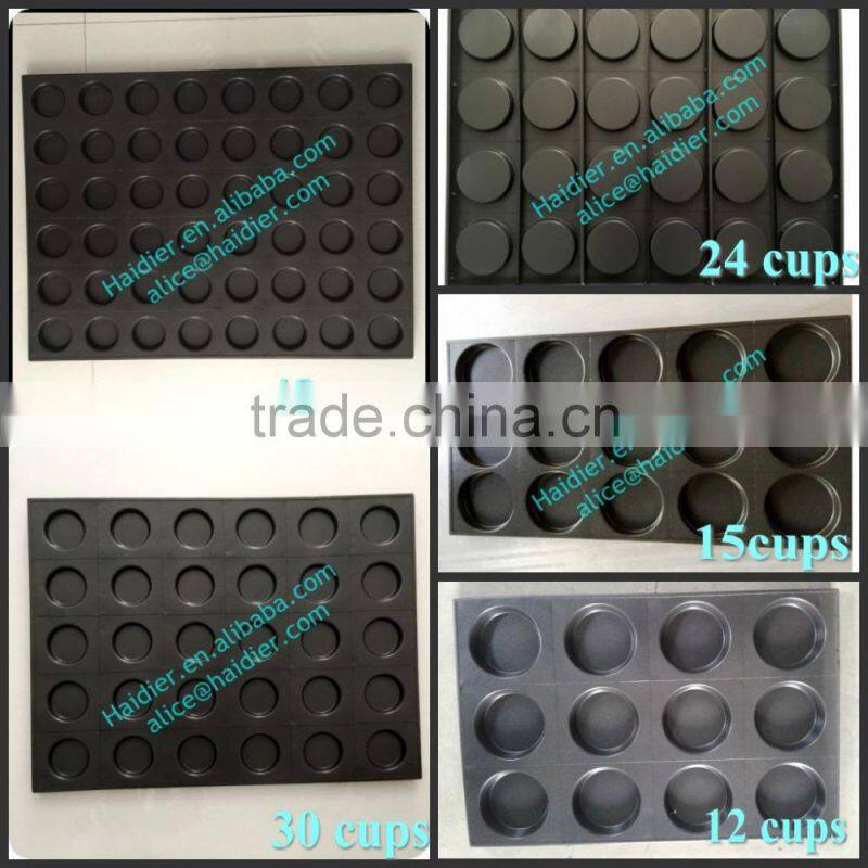 High quality 15 grooves aluminum alloy hamburger teflon coated baking tray round brea baking tray