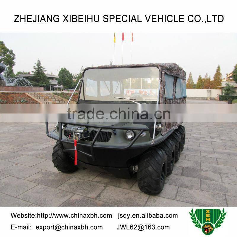 XBH 8X8-2 Standard vehicle with folding shelter 800cc 8 Wheel 4 Stroke rain proof go any where ATV