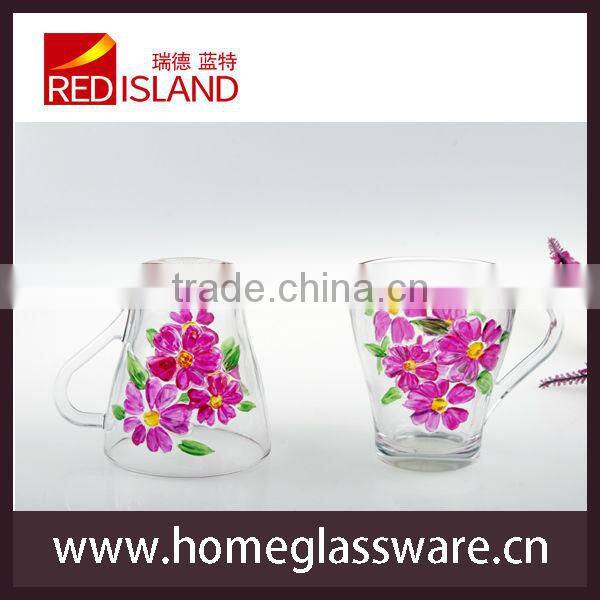 glass works supply hand painted glass cup beer glass beer mug