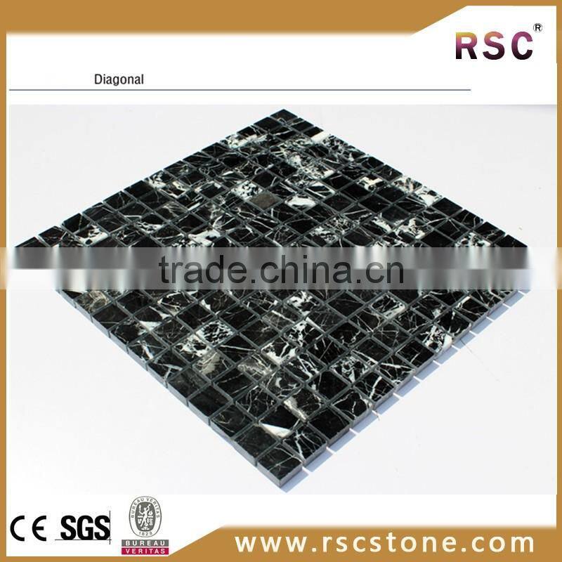 Black marquina marble mosaic flooring types
