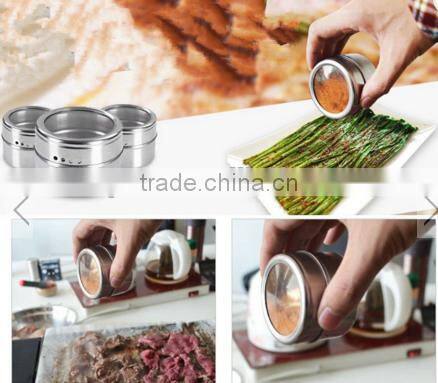 Fashion Multifunction Stainless Steel Magnetic Condiment Container