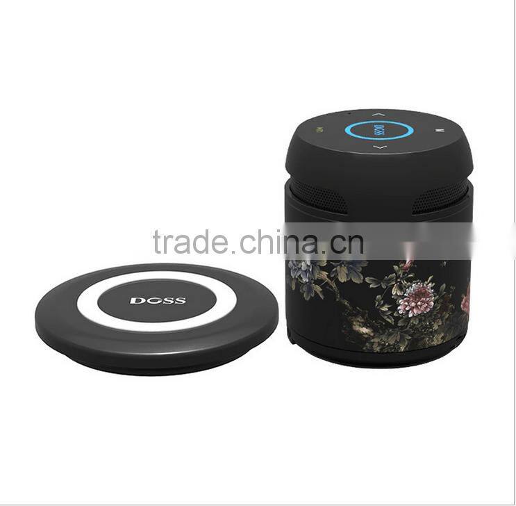 Newest Arrival Ceramic Design Portable Bluetooth Speaker With QI Wireless Charger Bottom/TFCard/Remote Control Bluetooth Speaker