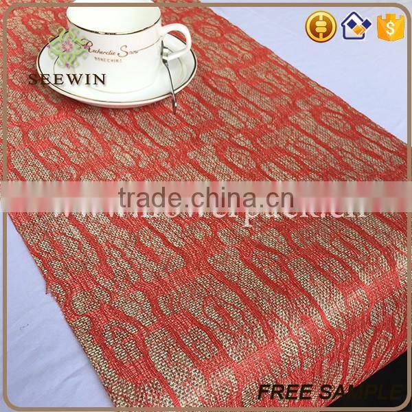 Banquet table runner polyester jute fabric