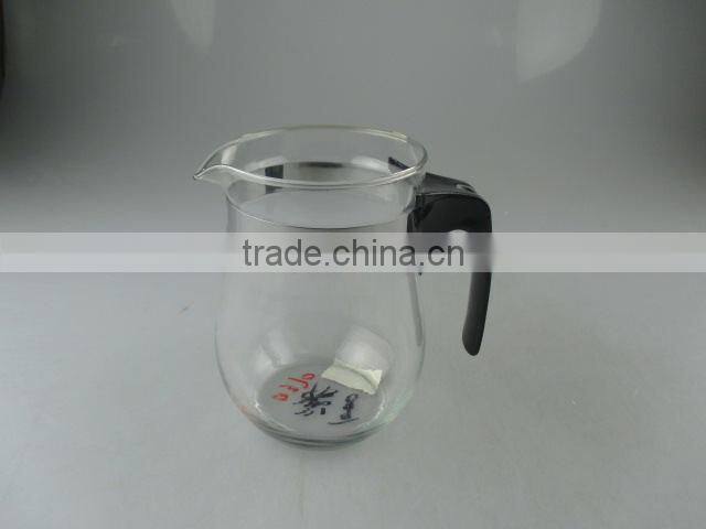 Stocklot transparent glass bottle with plastic handle for coffee use