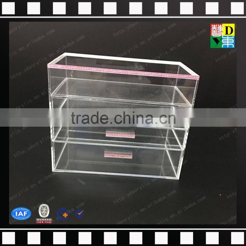 2016 Acrylic cosmetic box with drawer,clear acrylic jewelry cosmetic storage box