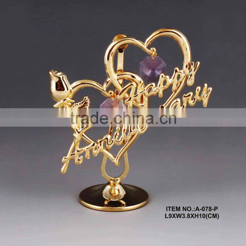 24K gold plated heart flower for valentine's gifts