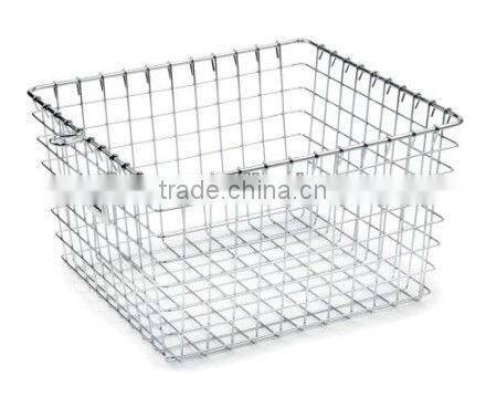 Medium Metal Storage Basket, Chrome