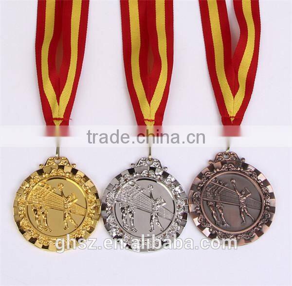 best selling zinc alloy volleyball gold medals