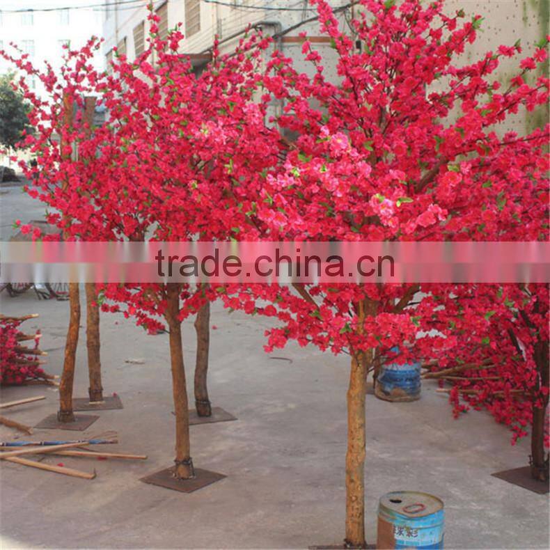SJZJN 315 High Imitation Rose Colour Artificial peach Blossom Tree /Fake Peach Blossom Tree