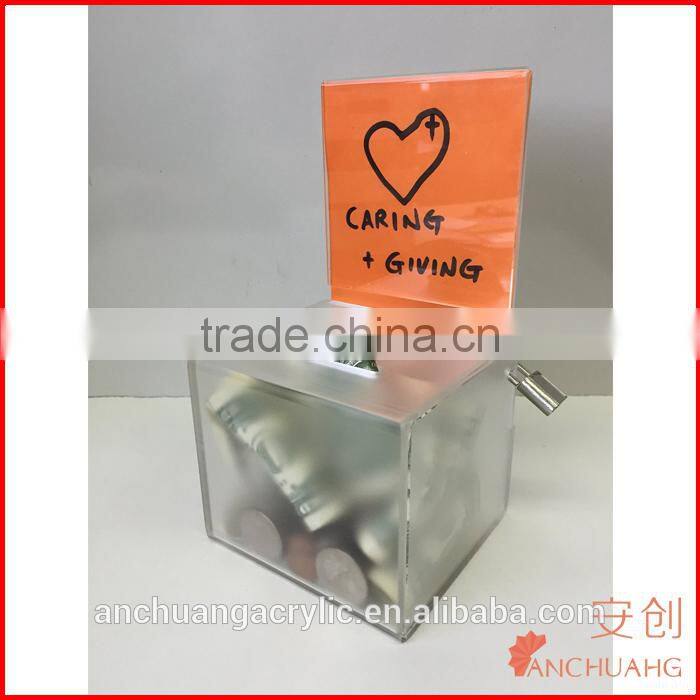 Transparent Acrylic Small Ballot Box Donation Box