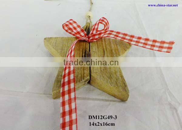 christmas hanging wood star decor
