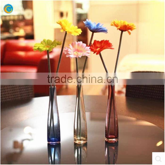 crystal glass vase for home decor in unique design