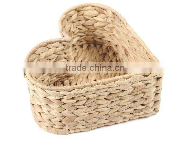 Water hyacinth heart storage gift basket