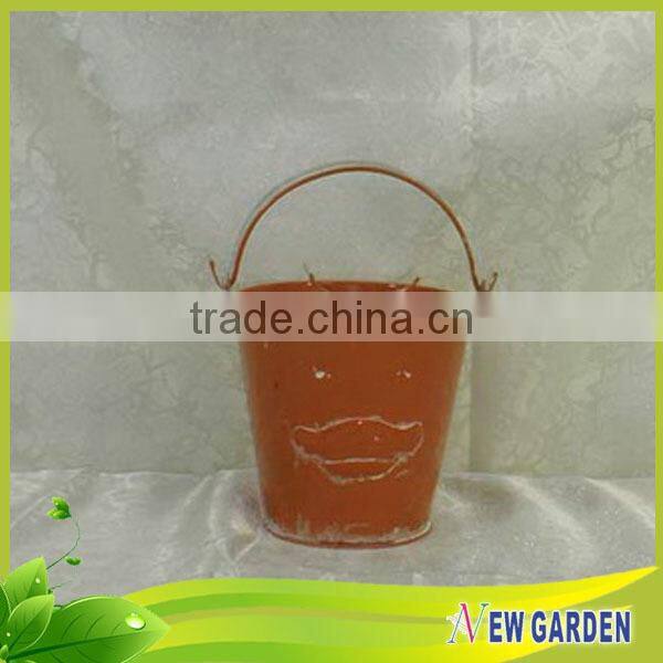 2015 New Design Handmade Home Decor Round Metal Miniature Flower Pots