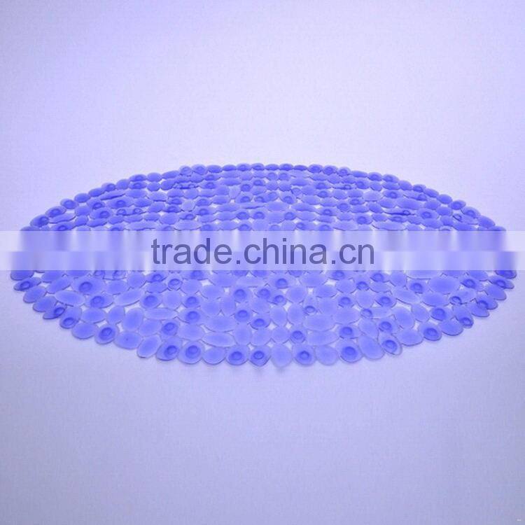 Fashion wood grain oval pvc bath mat