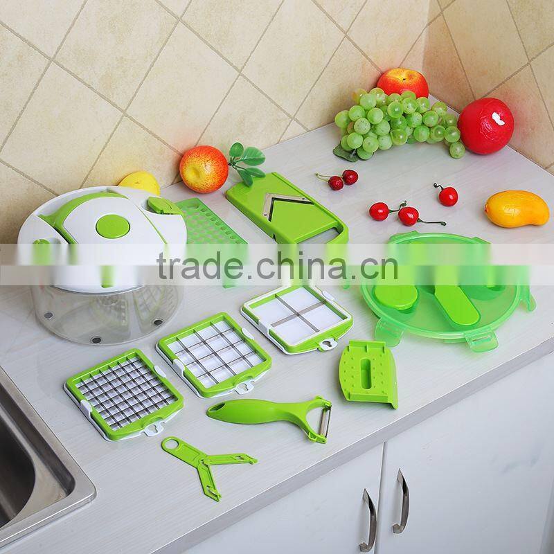 Multifunctional shredder household kitchen assistant 13 piece kitchen tool set round Salad fruit slicer