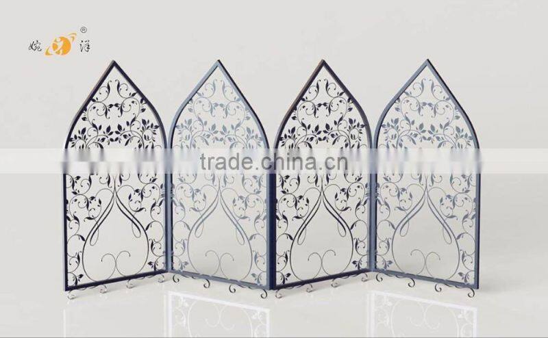 Simple stylish bedroom hollow folding personality metal screen