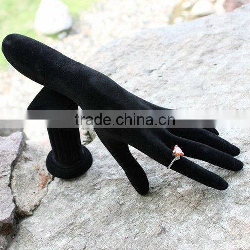 Black Velvet Ring Bracelet Watch Display Hand Model