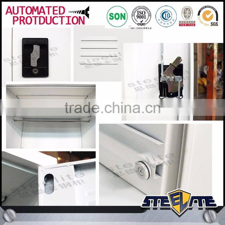 Double open door steel clothes wardrobe closet