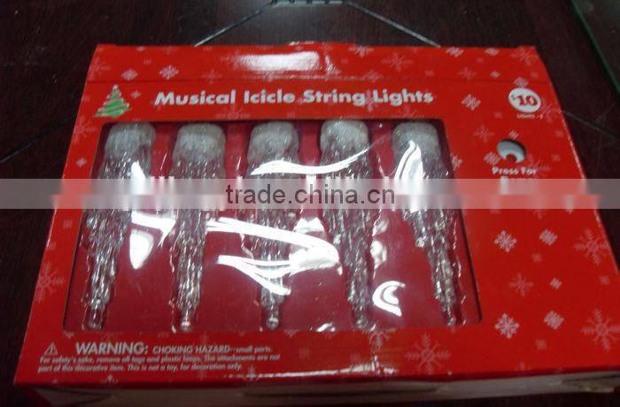 plastic LED 7colors changing snowflake music changing led strip light