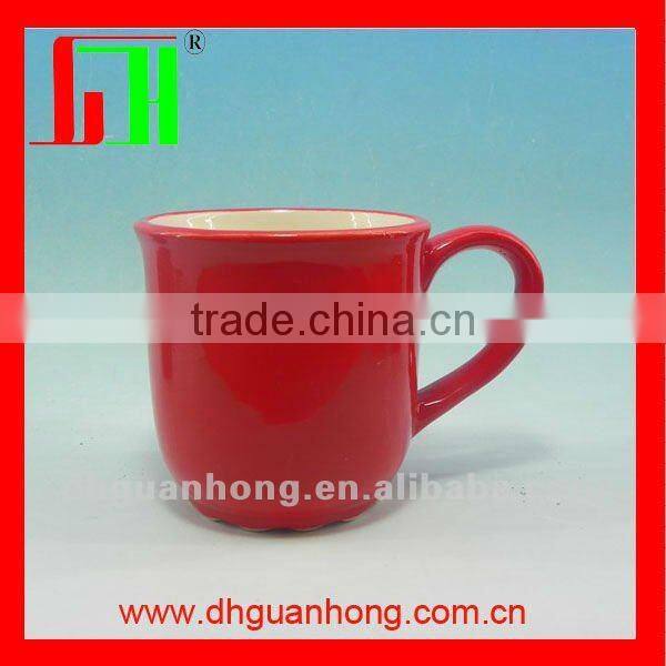 New design dolomite handpainted ceramic red mug